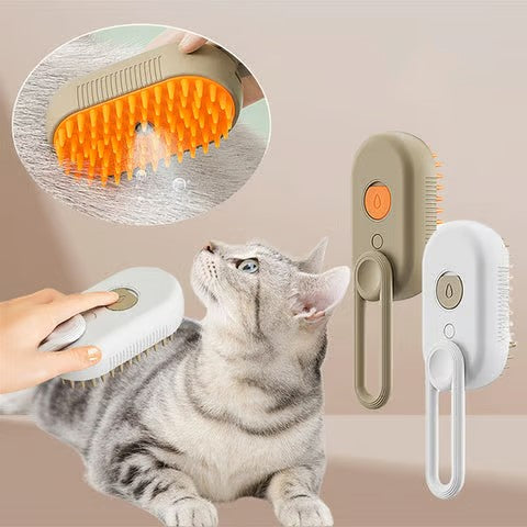 New Pet Spray Comb for Cats and Dogs Pet Electric Spray Hair Removal Comb One Key Spray Anti-Flying Massage Brush, Clean Massage